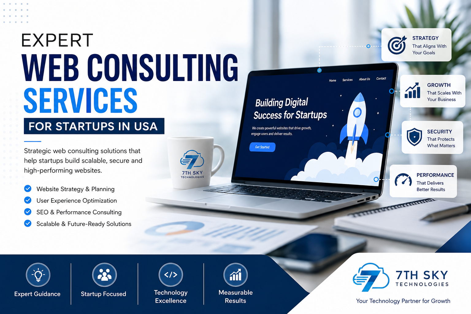 Expert Web Consulting Services for Startups in USA by 7th Sky Technologies