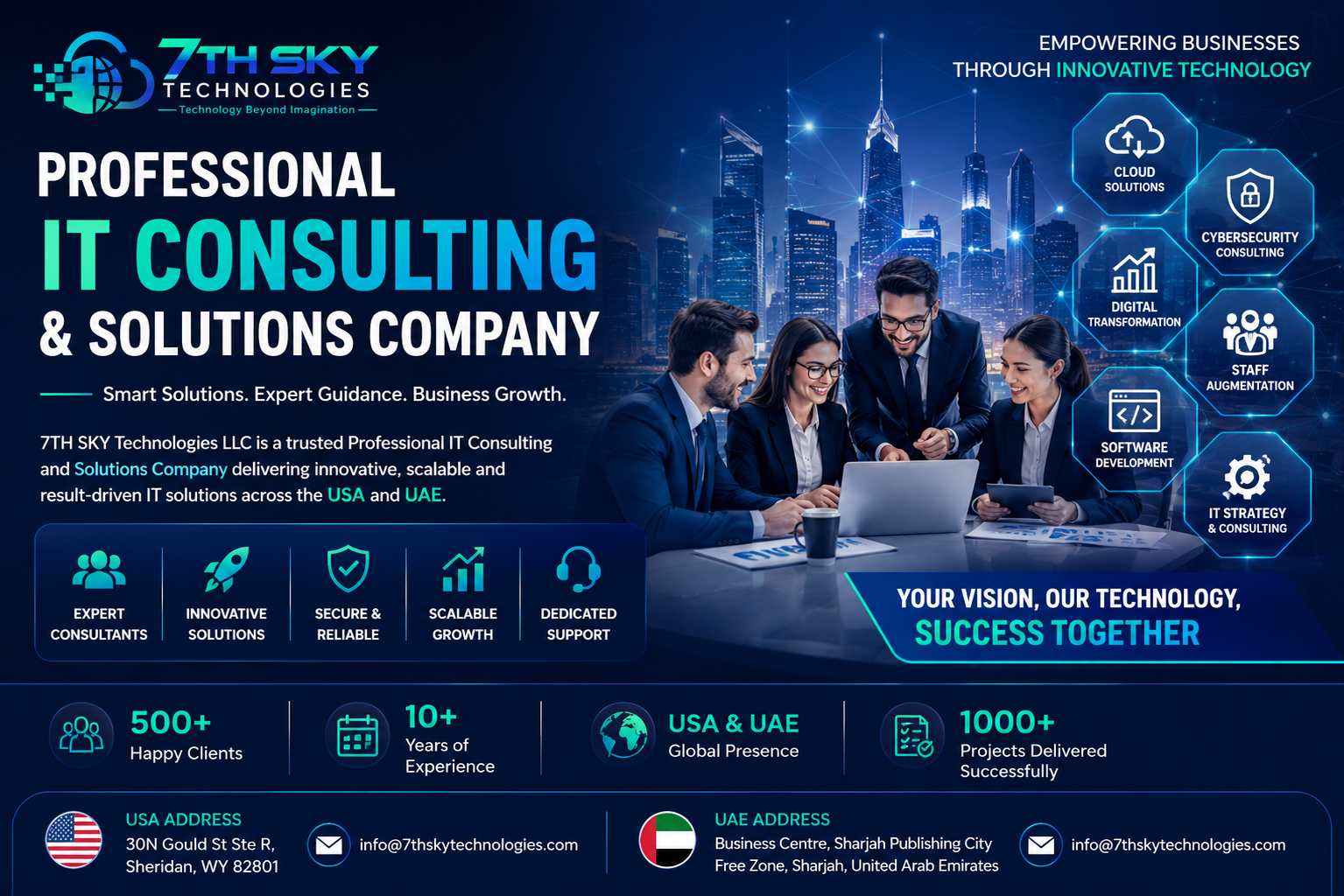 Professional IT Consulting and Solutions Company providing digital transformation, cloud consulting, software development, and IT staffing services in the USA and UAE.