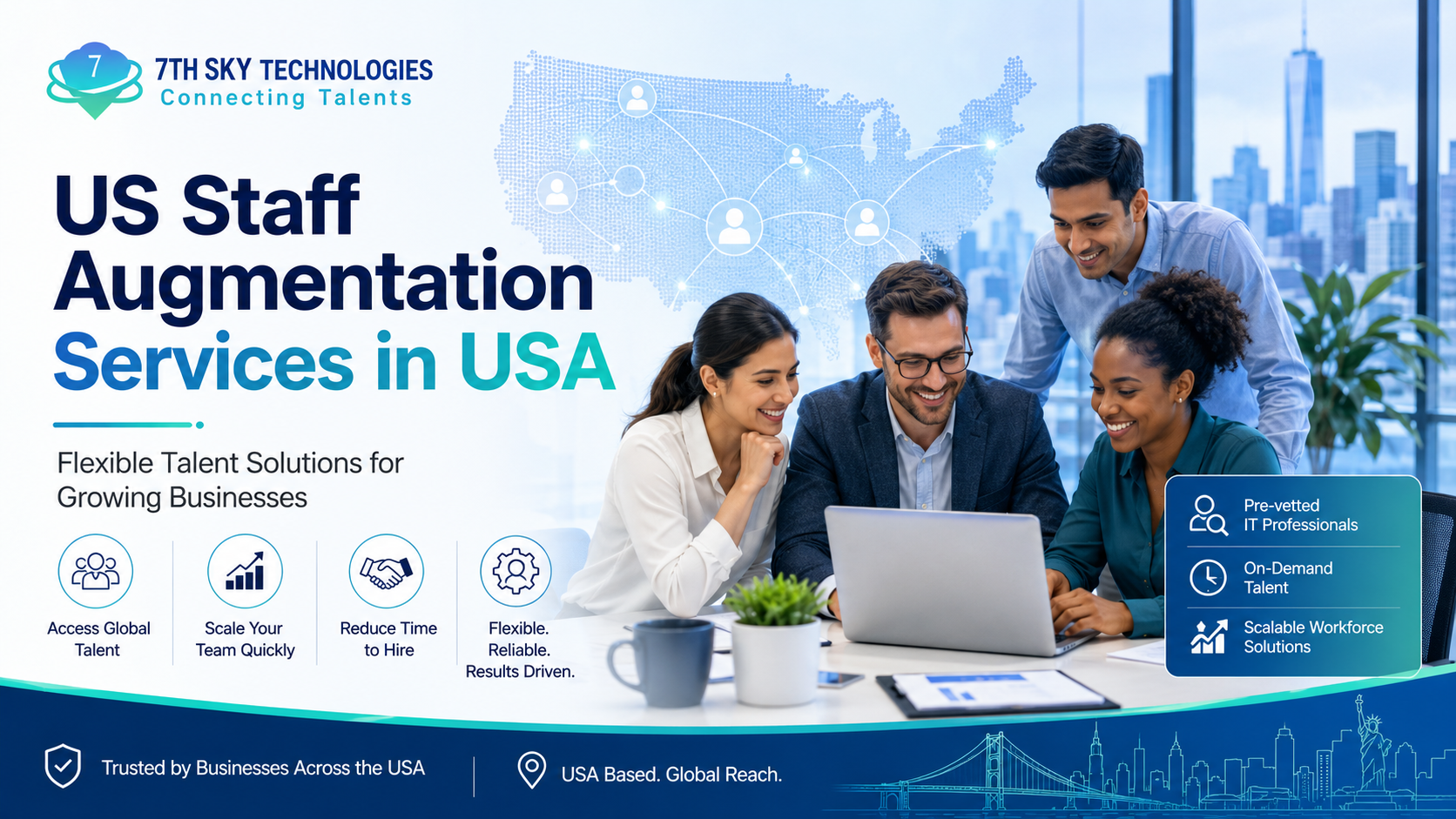 US Staff Augmentation Services in USA for skilled IT professionals, flexible teams and business growth